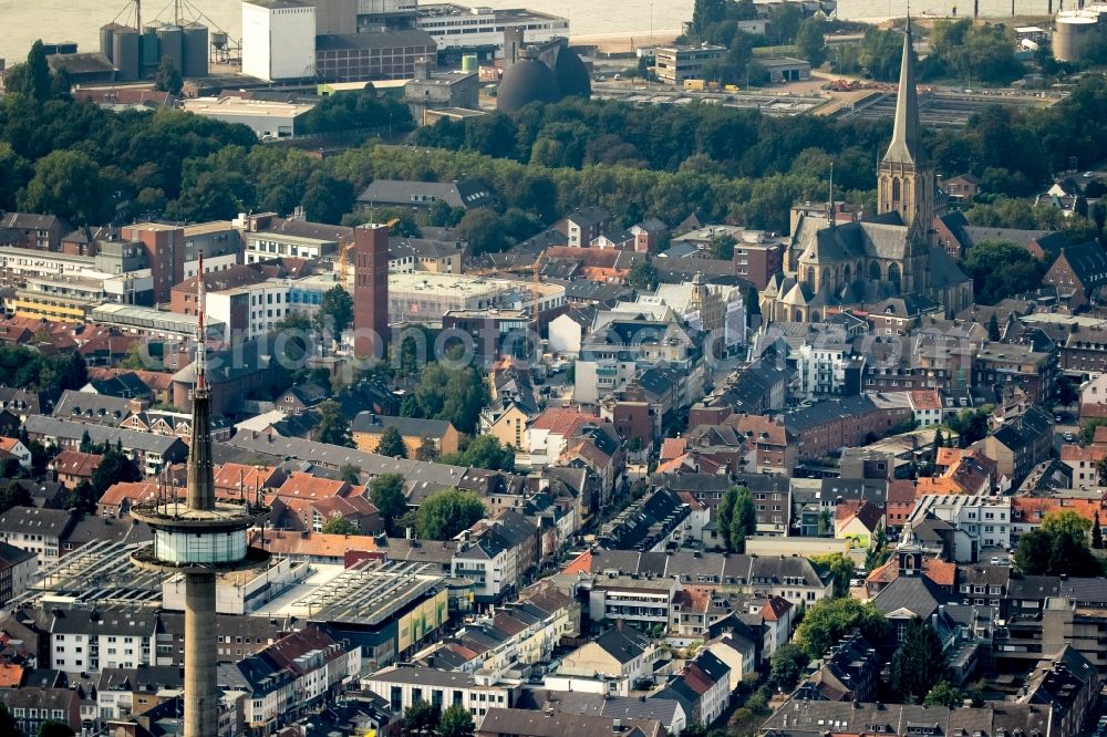 Wesel from above - Extension site of the Marien-Hospital on the Pastor-Janssen-Strasse in the inner city center in Wesel in the state North Rhine-Westphalia