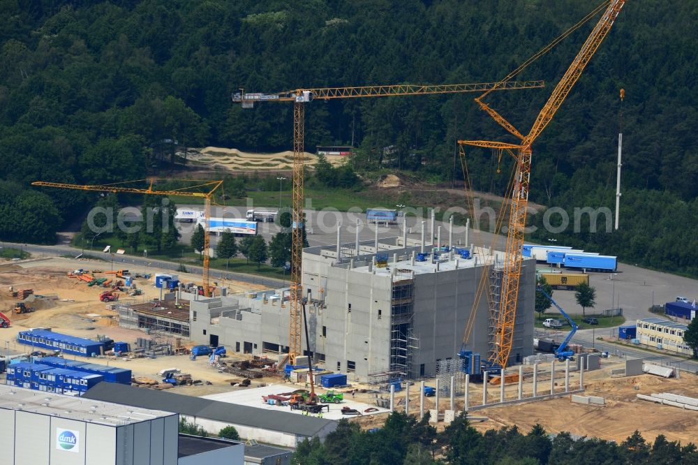 Zeven from above - Expansion construction site to build a new high-bay warehouse and cold store of the DMK Deutsches Milch Kontor GmbH in Zeven in Lower Saxony