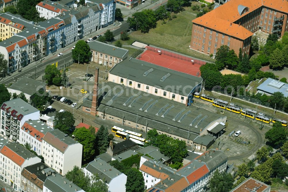 Berlin from above - New extension building site on the buildings and production halls on the premises of the Air Liquide Sales Partners Research and Technology Service Schroeder - Technical Gases in the Adlershof district in Berlin, Germany