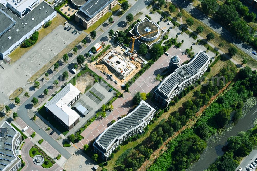 Bremen from above - Extension of new building site at the building complex of the institute DD Die Denkfabrik on Hochschulring - Wilhelm-Herbst-Strasse in the district Horn-Lehe in Bremen, Germany