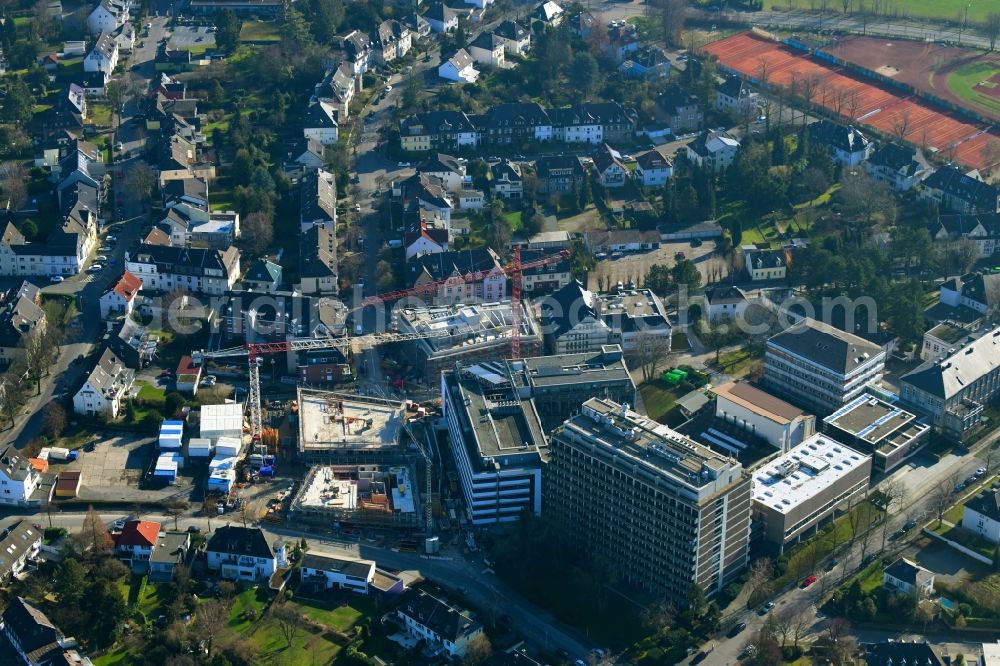 Aerial photograph Mülheim an der Ruhr - Extension of new building site at the building complex of the institute Max-Planck-Institut fuer Chemische Energiekonversion CEC on Stiftstrasse in Muelheim on the Ruhr in the state North Rhine-Westphalia, Germany