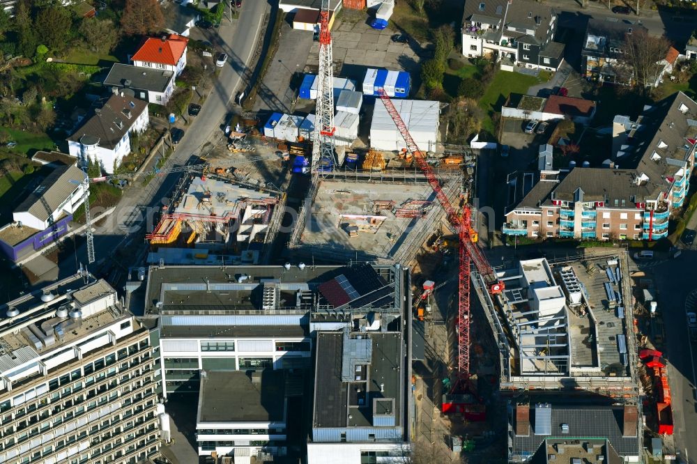 Aerial photograph Mülheim an der Ruhr - Extension of new building site at the building complex of the institute Max-Planck-Institut fuer Chemische Energiekonversion CEC on Stiftstrasse in Muelheim on the Ruhr in the state North Rhine-Westphalia, Germany