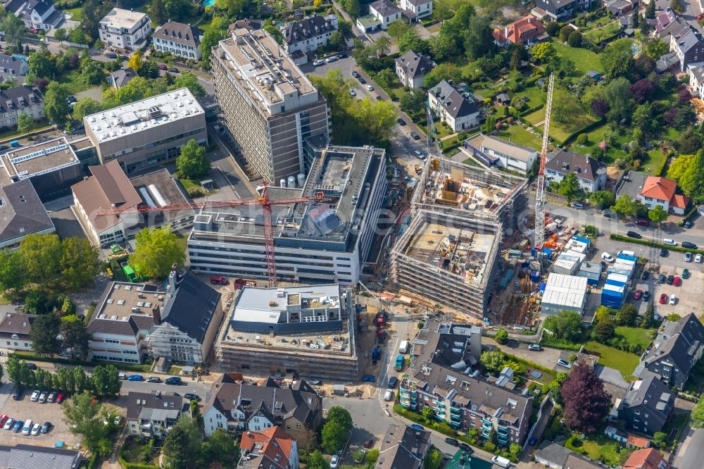 Aerial image Mülheim an der Ruhr - Extension of new building site at the building complex of the institute Max-Planck-Institut fuer Chemische Energiekonversion CEC on Stiftstrasse in Muelheim on the Ruhr in the state North Rhine-Westphalia, Germany