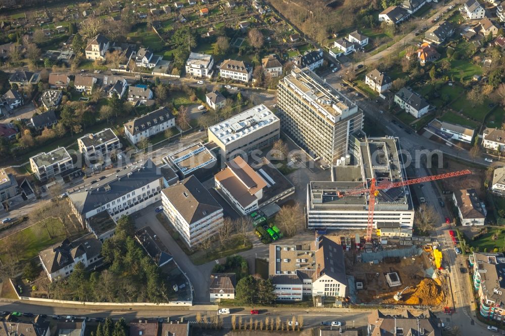 Aerial photograph Mülheim an der Ruhr - Extension of new building site at the building complex of the institute Max-Planck-Institut fuer Chemische Energiekonversion CEC on Stiftstrasse in Muelheim on the Ruhr in the state North Rhine-Westphalia, Germany