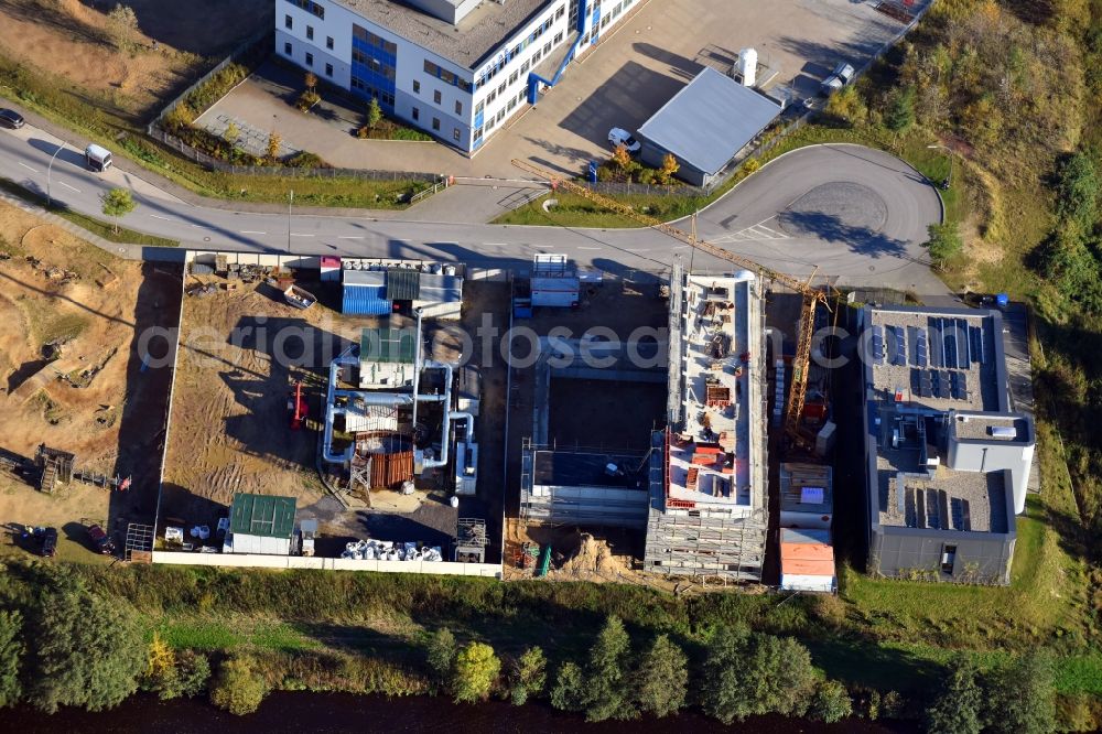 Aerial image Hamburg - Extension of new building site at the building complex of the institute Technologiezentrum Energie-Conpus Honburg Am Schleusengraben in the district Bergedorf in Hamburg, Germany