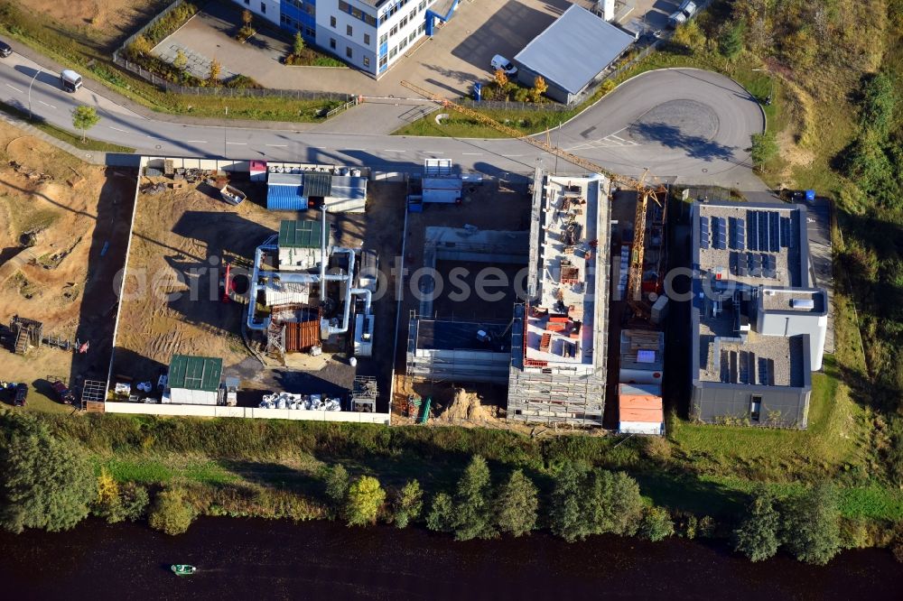 Aerial photograph Hamburg - Extension of new building site at the building complex of the institute Technologiezentrum Energie-Conpus Honburg Am Schleusengraben in the district Bergedorf in Hamburg, Germany