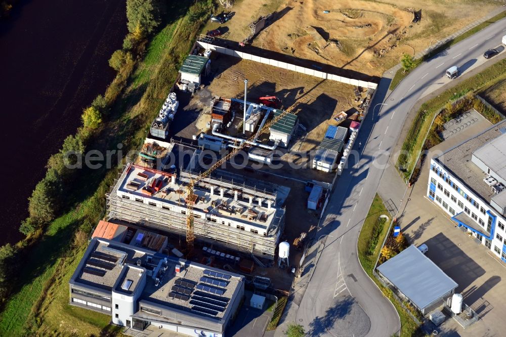 Hamburg from the bird's eye view: Extension of new building site at the building complex of the institute Technologiezentrum Energie-Conpus Honburg Am Schleusengraben in the district Bergedorf in Hamburg, Germany