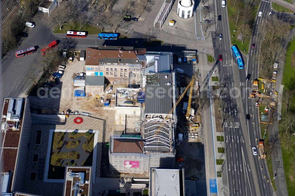 Aerial image Göttingen - Extension of a new construction site at the Museum- Building Forum Wissen in Goettingen in the state Lower Saxony, Germany