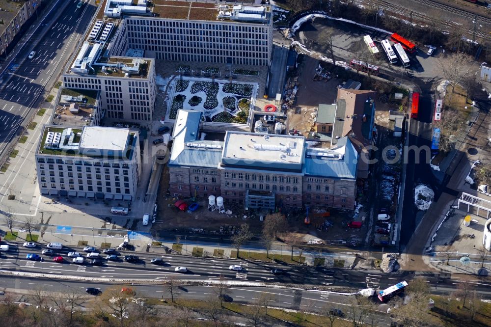 Göttingen from the bird's eye view: Extension of a new construction site at the Museum- Building Forum Wissen in Goettingen in the state Lower Saxony, Germany