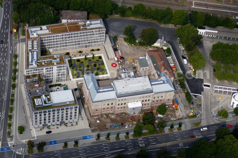 Aerial photograph Göttingen - Extension of a new construction site at the Museum- Building Forum Wissen in Goettingen in the state Lower Saxony, Germany