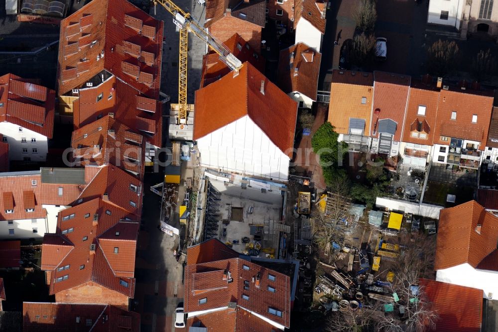 Aerial photograph Göttingen - Extension of a new construction site at the Museum- Building Kunsthaus - Kunstquartier (KuQua) in Goettingen in the state Lower Saxony, Germany