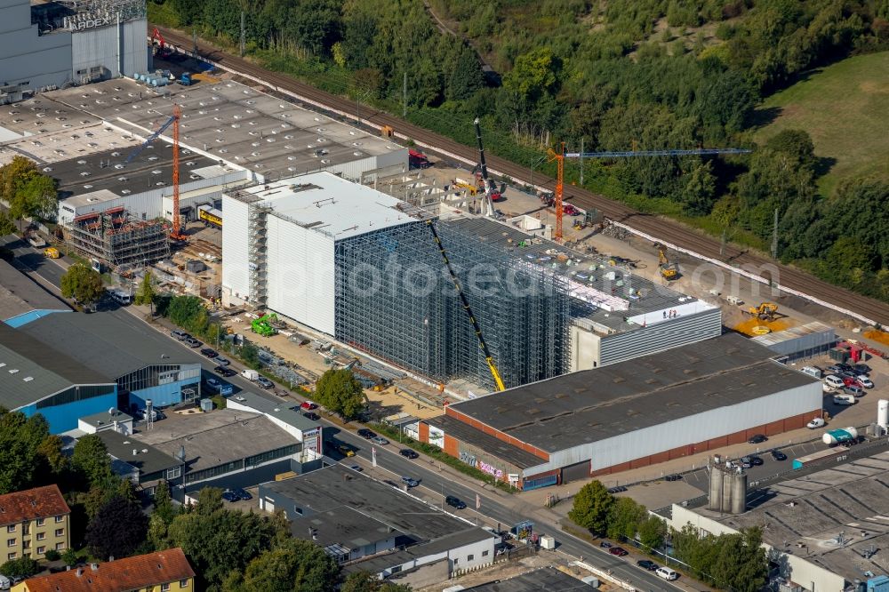 Witten from above - Extension - new building - construction site on the factory premises of Ardex GmbH in Witten in the state North Rhine-Westphalia, Germany