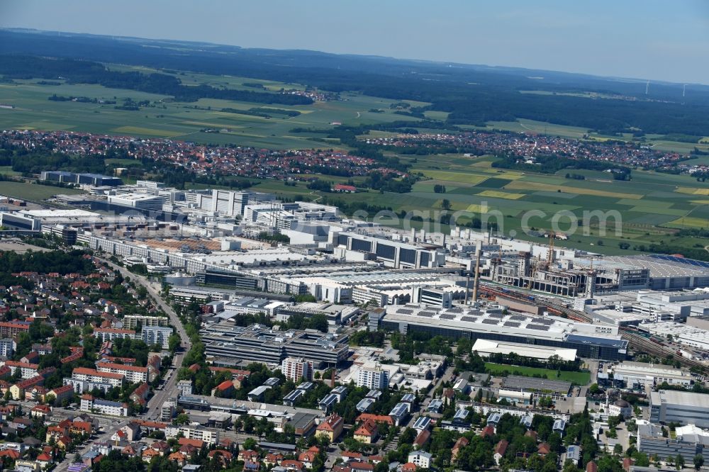 Aerial photograph Ingolstadt - Extension - new building - construction site on the factory premises of AUDI AG in Ingolstadt in the state Bavaria, Germany