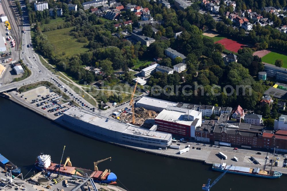 Aerial photograph Lübeck - Extension - new building - construction site on the factory premises H. & J. Brueggen KG on Gertrudenstrasse in the district Sankt Gertrud in Luebeck in the state Schleswig-Holstein, Germany