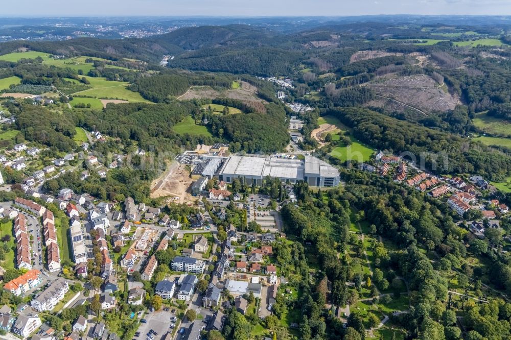 Ennepetal from above - Extension - new building - construction site for a new headquarters in the buildings and production halls of the Ferdinand Bilstein factory on Wilhelmstrasse in Ennepetal in the state North Rhine-Westphalia, Germany