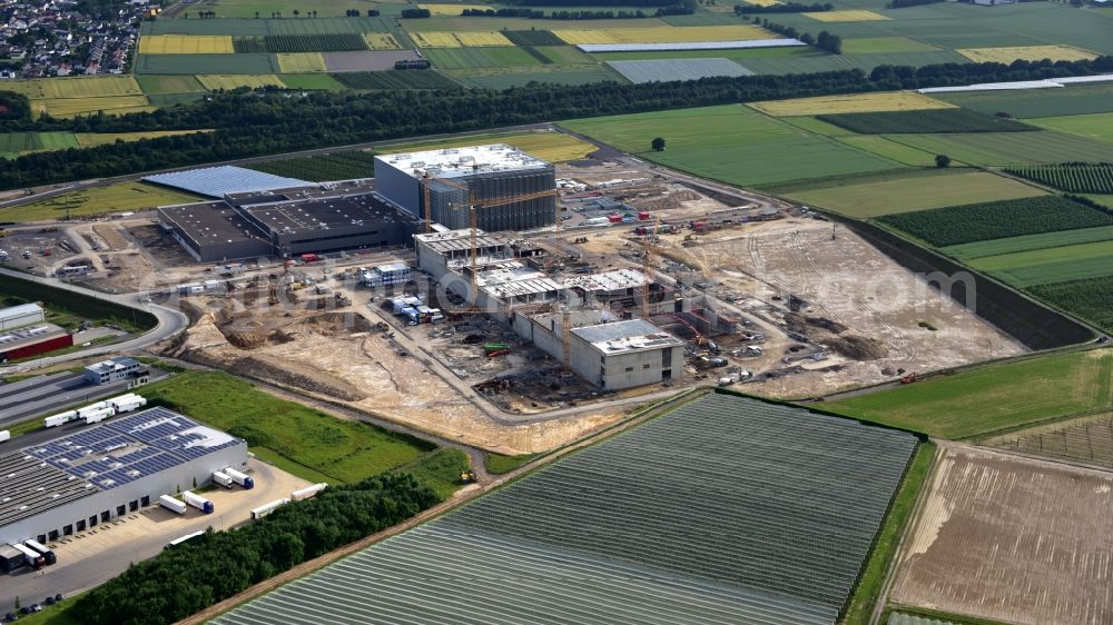 Aerial photograph Grafschaft - Extension - new building - construction site on the factory premises of Haribo GmbH in Grafschaft in the state Rhineland-Palatinate, Germany