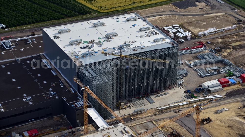 Aerial photograph Grafschaft - Extension - new building - construction site on the factory premises of Haribo GmbH in Grafschaft in the state Rhineland-Palatinate, Germany