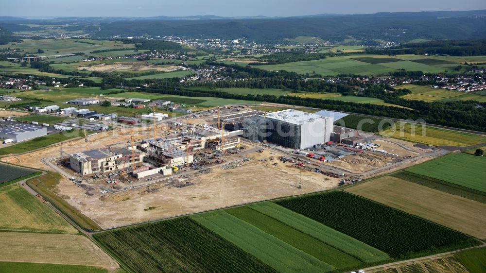 Aerial image Grafschaft - Extension - new building - construction site on the factory premises of Haribo GmbH in Grafschaft in the state Rhineland-Palatinate, Germany