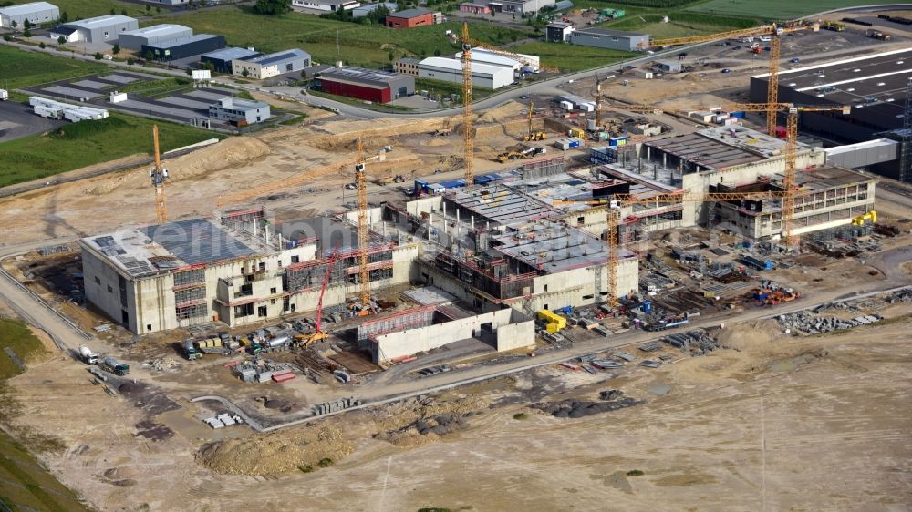 Aerial photograph Grafschaft - Extension - new building - construction site on the factory premises of Haribo GmbH in Grafschaft in the state Rhineland-Palatinate, Germany