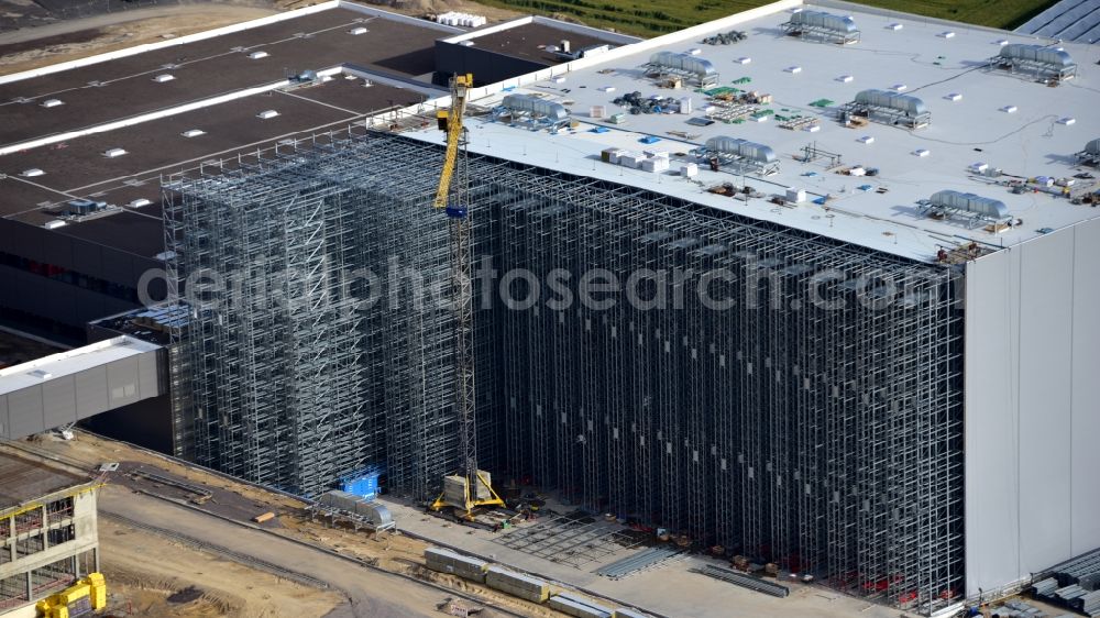 Grafschaft from the bird's eye view: Extension - new building - construction site on the factory premises of Haribo GmbH in Grafschaft in the state Rhineland-Palatinate, Germany