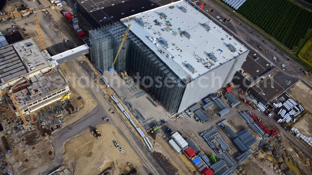 Aerial image Grafschaft - Extension - new building - construction site on the factory premises of Haribo GmbH in Grafschaft in the state Rhineland-Palatinate, Germany