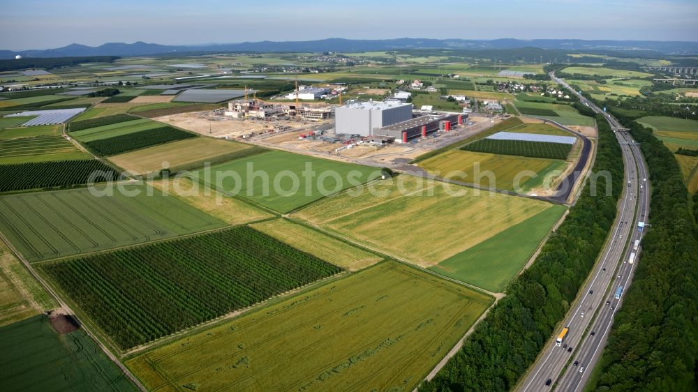 Aerial photograph Grafschaft - Extension - new building - construction site on the factory premises of Haribo GmbH in Grafschaft in the state Rhineland-Palatinate, Germany