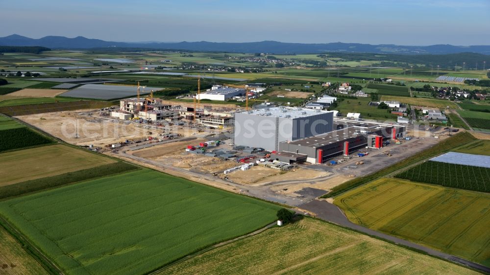 Aerial photograph Grafschaft - Extension - new building - construction site on the factory premises of Haribo GmbH in Grafschaft in the state Rhineland-Palatinate, Germany