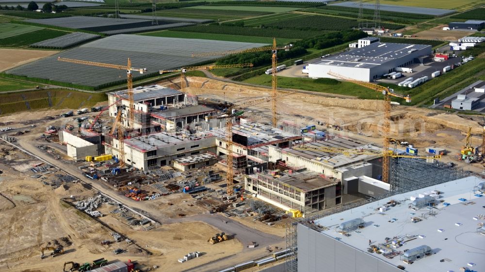 Aerial image Grafschaft - Extension - new building - construction site on the factory premises of Haribo GmbH in Grafschaft in the state Rhineland-Palatinate, Germany