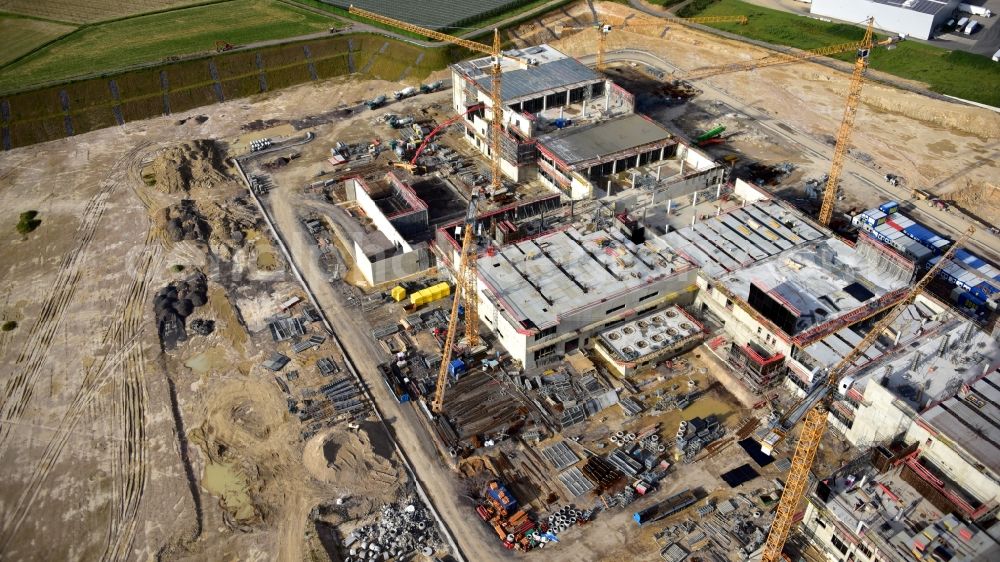 Grafschaft from the bird's eye view: Extension - new building - construction site on the factory premises of Haribo GmbH in Grafschaft in the state Rhineland-Palatinate, Germany