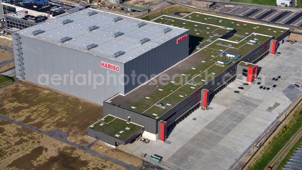 Aerial image Grafschaft - Extension - new building - construction site on the factory premises of Haribo GmbH in Grafschaft in the state Rhineland-Palatinate, Germany