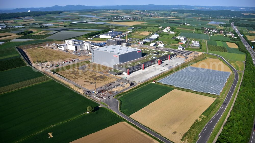 Aerial image Grafschaft - Extension - new building - construction site on the factory premises of Haribo GmbH in Grafschaft in the state Rhineland-Palatinate, Germany