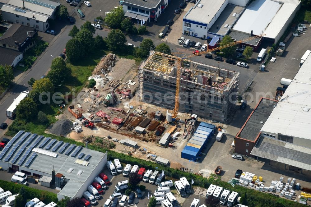 Wesseling from the bird's eye view: Extension - new building - construction site on the factory premises LHD Group Deutschland GmbH in Wesseling in the state North Rhine-Westphalia, Germany