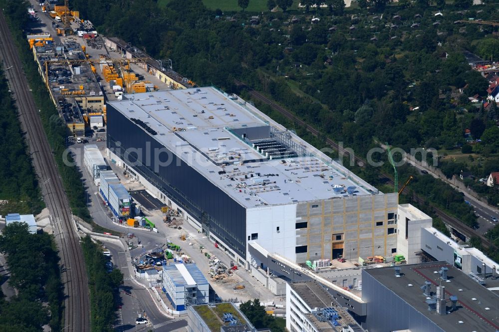 Aerial photograph Stuttgart - Extension - new building - construction site on the factory premises of Porsche Deutschland GmbH on Otto-Duerr-Strasse in the district Zuffenhausen in Stuttgart in the state Baden-Wurttemberg, Germany