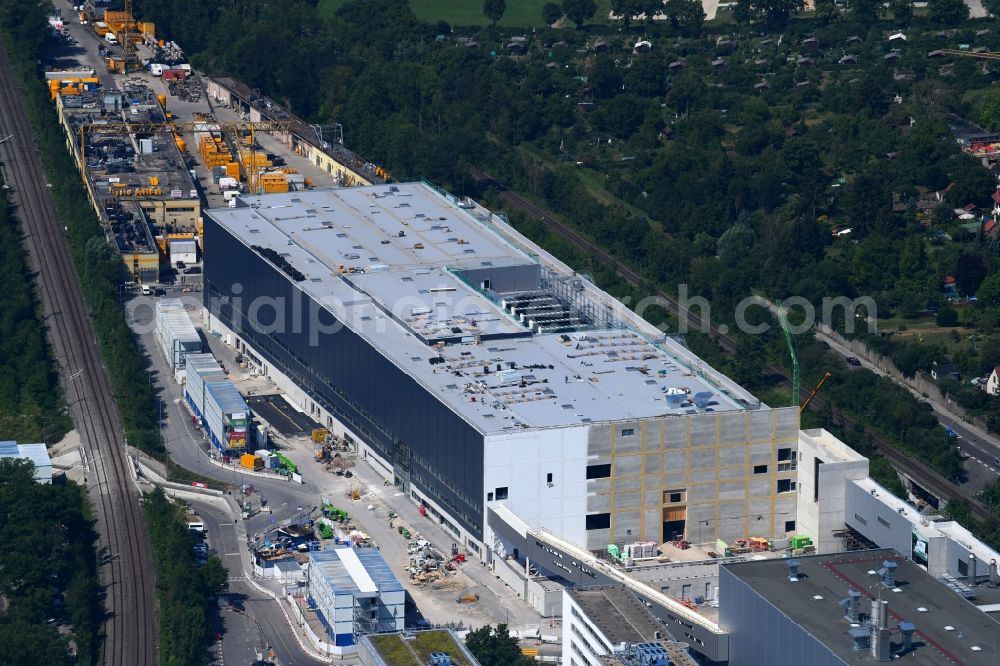 Stuttgart from above - Extension - new building - construction site on the factory premises of Porsche Deutschland GmbH on Otto-Duerr-Strasse in the district Zuffenhausen in Stuttgart in the state Baden-Wurttemberg, Germany