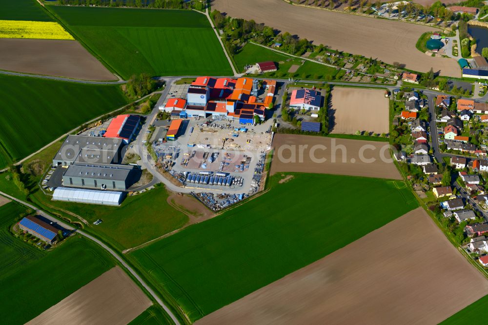 Aerial image Wiesenbronn - Extension - new building - construction site for the new construction of the second production hall on the factory premises of M. Roth GmbH & Co. KG in Wiesenbronn in the state Bavaria, Germany