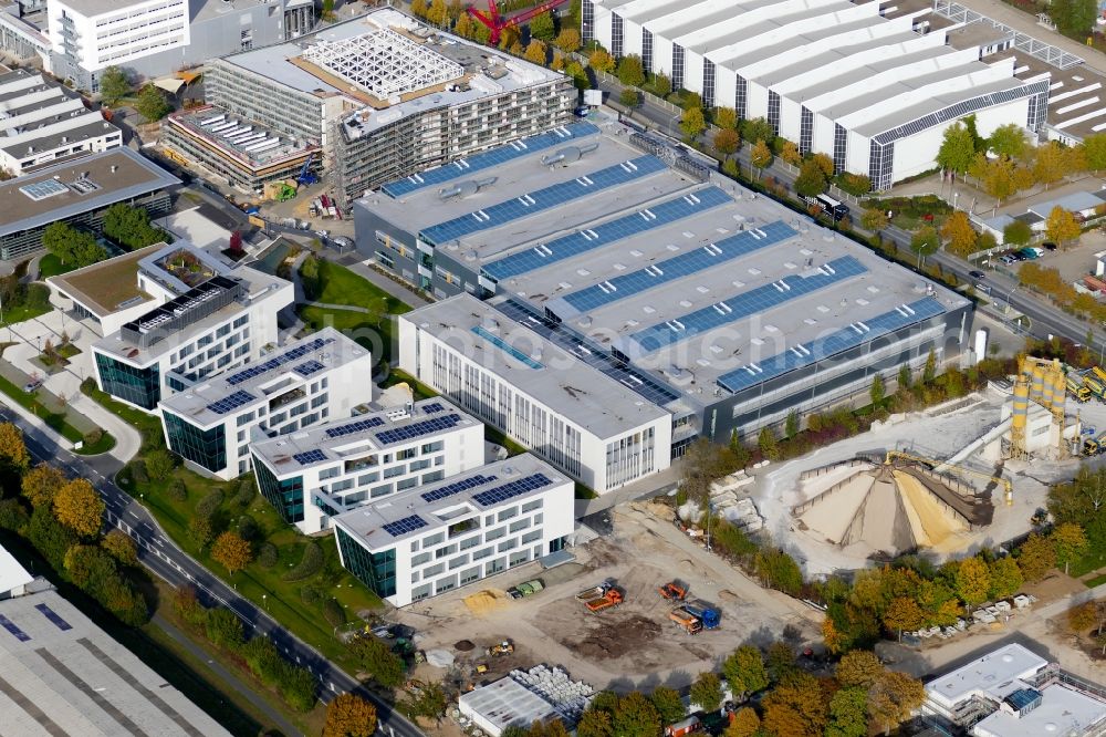 Aerial photograph Göttingen - Extension - new building - construction site on the factory premises of Sartorius AG in Goettingen in the state Lower Saxony, Germany