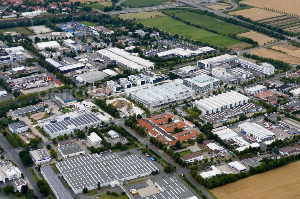 Göttingen from above - Extension - new building - construction site on the factory premises of Sartorius AG in Goettingen in the state Lower Saxony, Germany