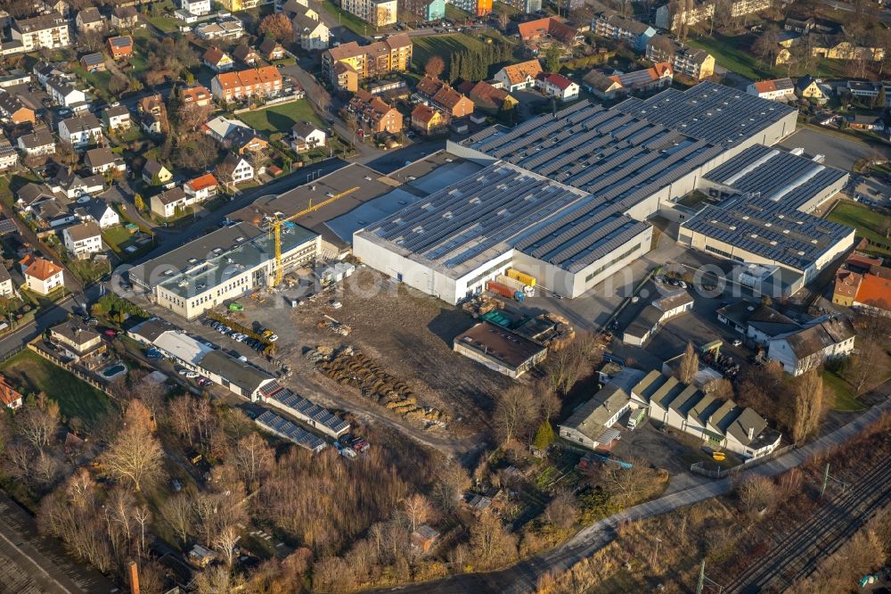 Aerial image Werl - Extension - new building - construction site on the factory premises of SellTec GmbH on Olakenweg in Werl in the state North Rhine-Westphalia, Germany