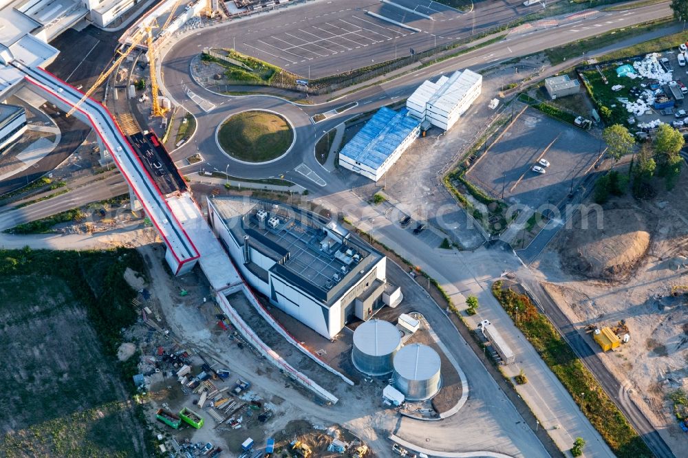 Aerial image Graben-Neudorf - Extension - new building - construction site on the factory premises SEW-EURODRIVE GmbH & Co KG in Graben-Neudorf in the state Baden-Wurttemberg, Germany