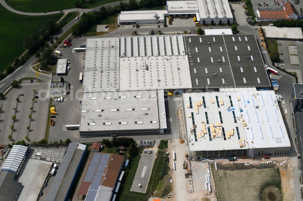 Reichertshofen from the bird's eye view: Extension - new building - construction site on the factory premises of Wacker Neuson Produktion GmbH & Co. KG in Reichertshofen in the state Bavaria, Germany