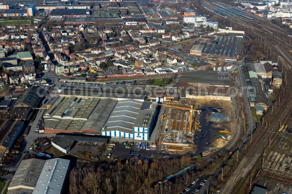 Aerial photograph Hamm - Extension - new building - construction site on the factory premises of WDI - Westfaelische Drahtindustrie GmbH along the Banningstrasse in Hamm in the state North Rhine-Westphalia, Germany