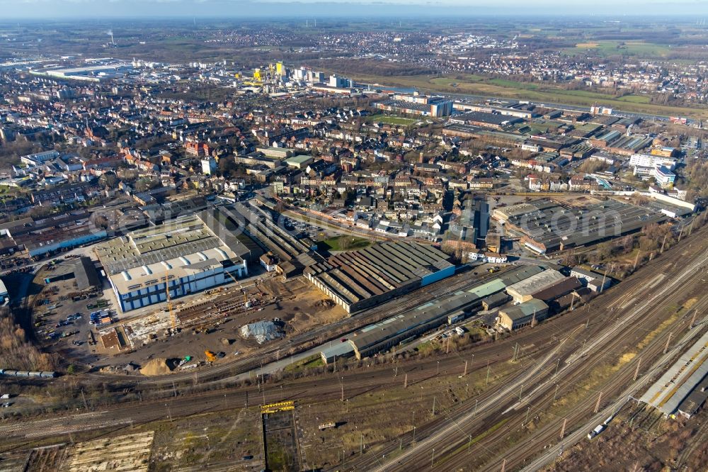 Aerial image Hamm - Extension - new building - construction site on the factory premises of WDI - Westfaelische Drahtindustrie GmbH along the Banningstrasse in Hamm in the state North Rhine-Westphalia, Germany