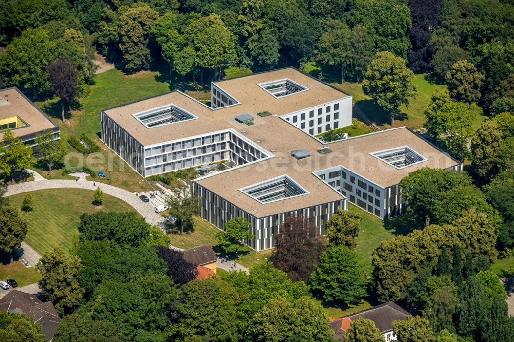 Dortmund from the bird's eye view: New extension to the hospital grounds LWL-Klinik Dortmund fuer Psychiatrie, Psychotherapie und Psychosomatik in the district Aplerbeck in Dortmund in the state North Rhine-Westphalia