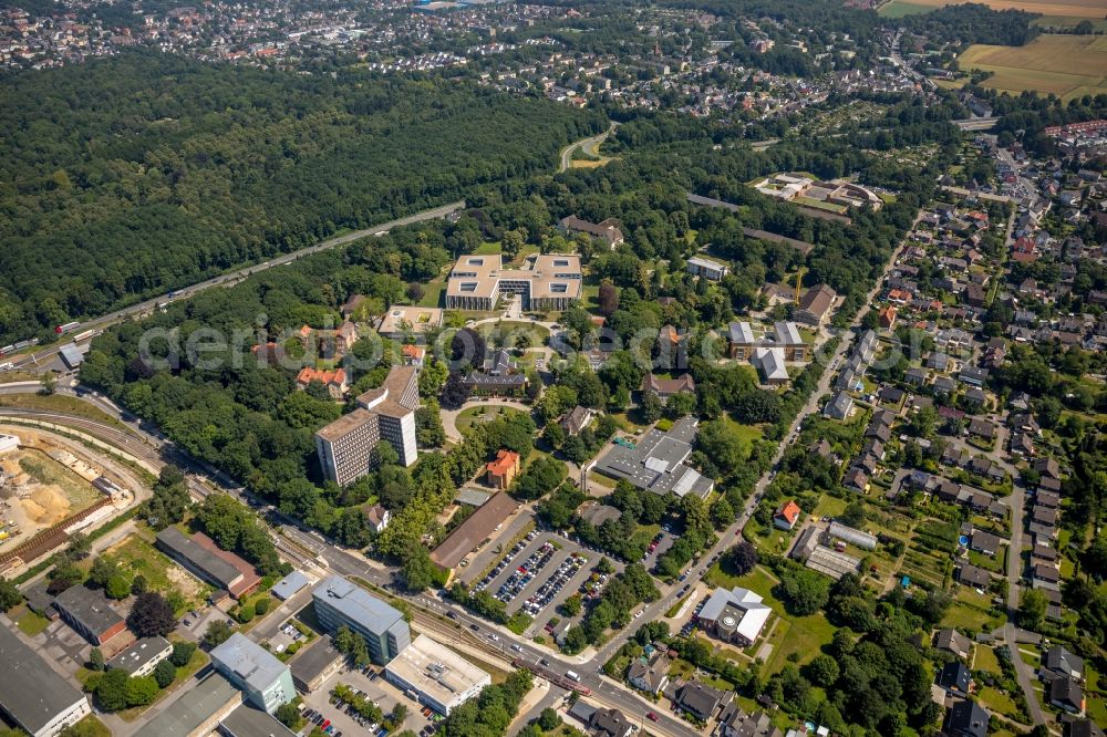 Aerial photograph Dortmund - New extension to the hospital grounds LWL-Klinik Dortmund fuer Psychiatrie, Psychotherapie und Psychosomatik in the district Aplerbeck in Dortmund in the state North Rhine-Westphalia