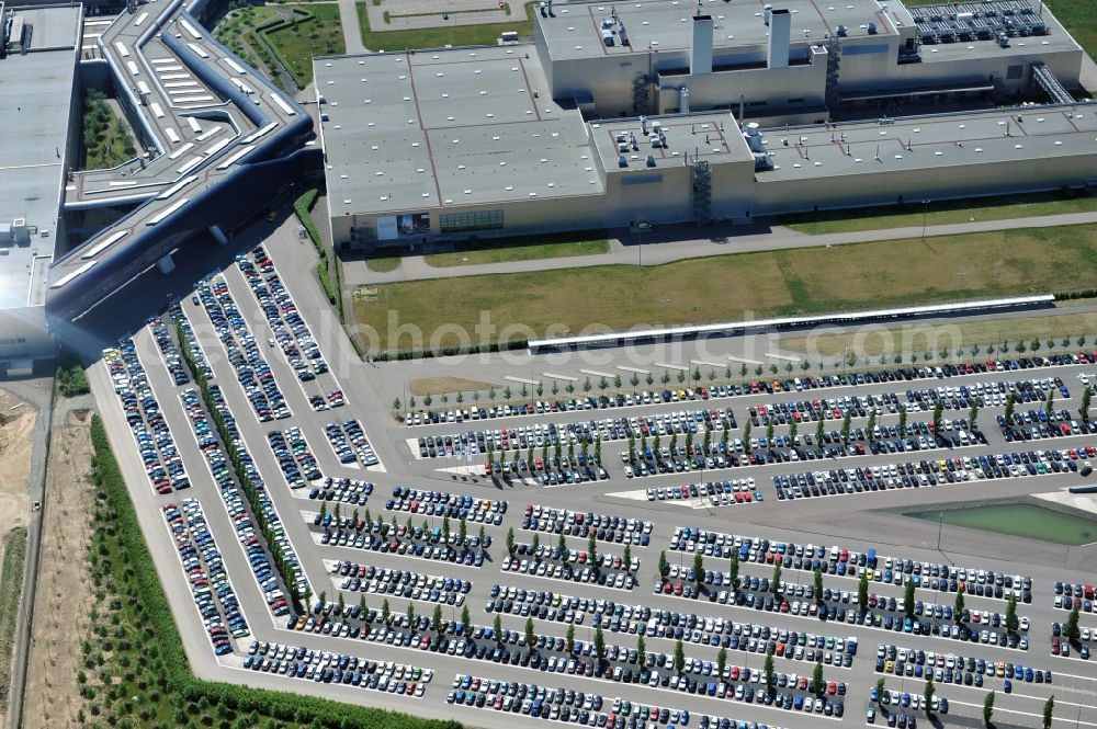 Leipzig from above - Blick auf den Ausbau des Leipziger BMW- Werkes für die Produktion von Elektroautos. Bayerische Motoren Werke / BMW AG Motorrad Werk Leipzig an der BMW Allee 1 in Sachsen. BMW Motorcycle Plant Leipzig in Saxony.