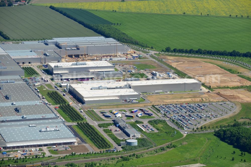 Leipzig from the bird's eye view: BMW Motorcycle Plant Leipzig in Saxony