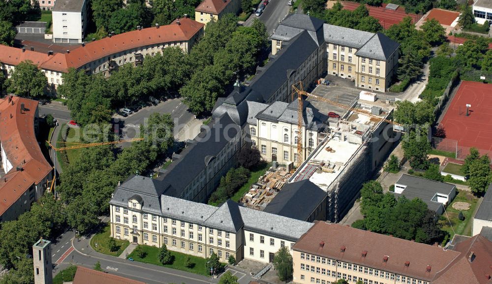 Aerial photograph Würzburg - Erweiterungsarbeiten am Gebäude der Philosophischen Fakultät II der Julius-Maximilians-Universität Würzburg. Expansion work on the building of the Philosophical Faculty II of the Julius Maximilians University Wurzburg.