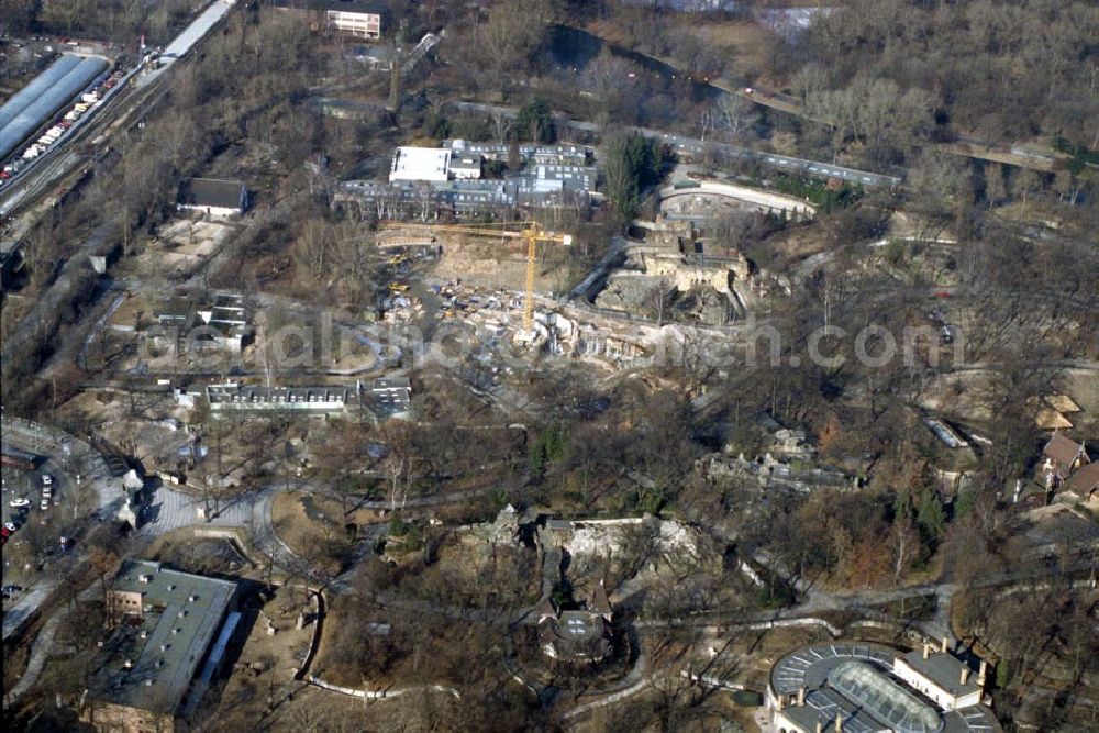 Berlin - Charlottenburg from the bird's eye view: Erweiterungsbau auf dem Gelände des Berliner Zoo`s in Berlin Charlottenburg