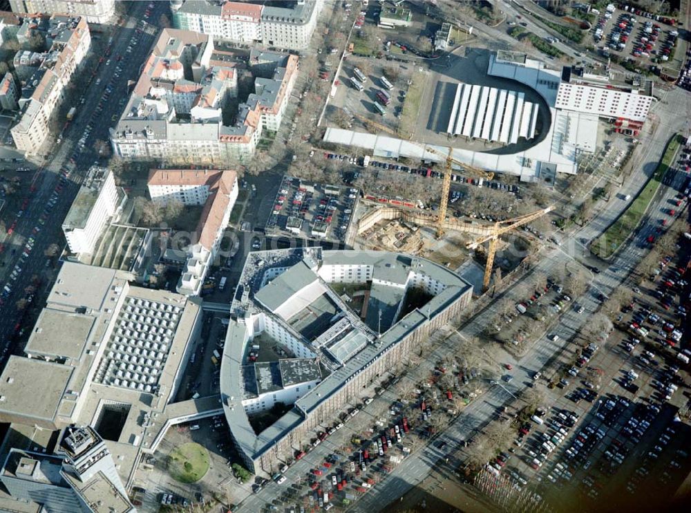 Aerial photograph Berlin - Charlottenburg - Erweiterungsbau am Haus des Rundfunks / Sender Freies Berlin am Messegelände in Berlin Charlottenburg