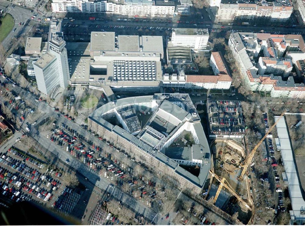 Aerial image Berlin - Charlottenburg - Erweiterungsbau am Haus des Rundfunks / Sender Freies Berlin am Messegelände in Berlin Charlottenburg